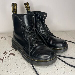 Doc Dr Martens 1460 Combat Boots Black Youth Kids US Size 1 Lace Up Zipper